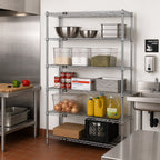 Thumbnail image #2 for Quantum WR74-1454C-5 5-Shelf Wire Shelving Starter Kit, 54 x 14 x 74 Inches, Chrome Plated
