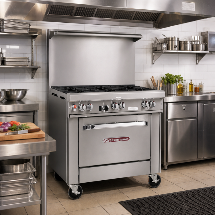 Product image #2 for Ultimate 36-Inch Commercial Gas Range with 5 Open Burners and Convection Oven