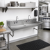 Thumbnail image #2 for John Boos 40-Inch Wall Mount Multi-Station Hand Wash Sink, Stainless Steel, 2 Sets of 4-Inch O.C. Faucet Holes