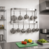 Thumbnail image #2 for Advance Tabco Special Value Series Wall-Mounted Double Bar Stainless Steel Pot Rack, 60 x 12 x 12 Inches, 18 Plated Double Hooks