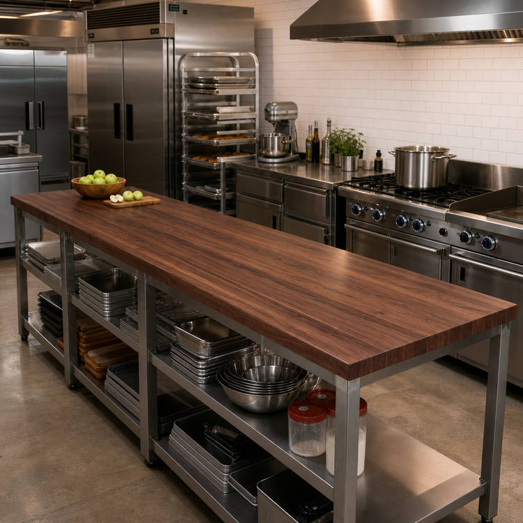 Product image #2 for Boos Block American Black Walnut Edge Grain Kitchen Countertop, 132 x 30 x 1-1/2 Inch, No Backsplash