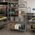 Thumbnail image #2 for Quantum Stationary 4-Shelf Wire Shelving Starter Kit, 48 x 30 x 74 Inches, Chrome Plated Finish, 600-800 lb Capacity