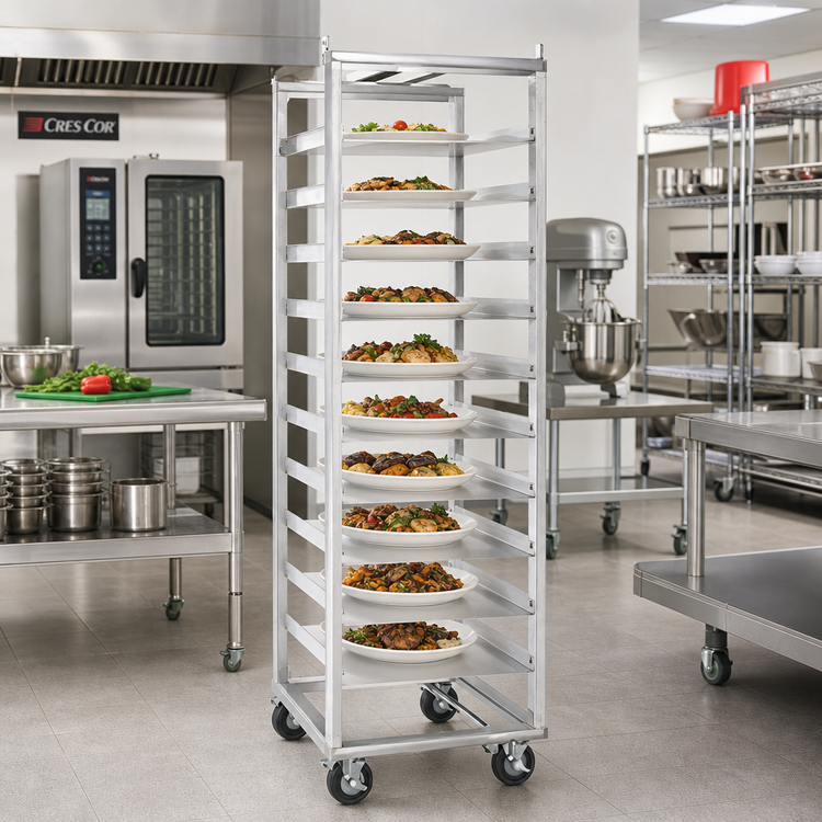 Product image #2 for Cres Cor Mobile Oval Tray Rack, Single Compartment, Full Height, Open Sides, 10-Tray Capacity