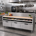 Thumbnail image #2 for La Rosa 102-Inch Stainless Steel Refrigerated Equipment Stand with 4 Drawers, Remote Refrigeration