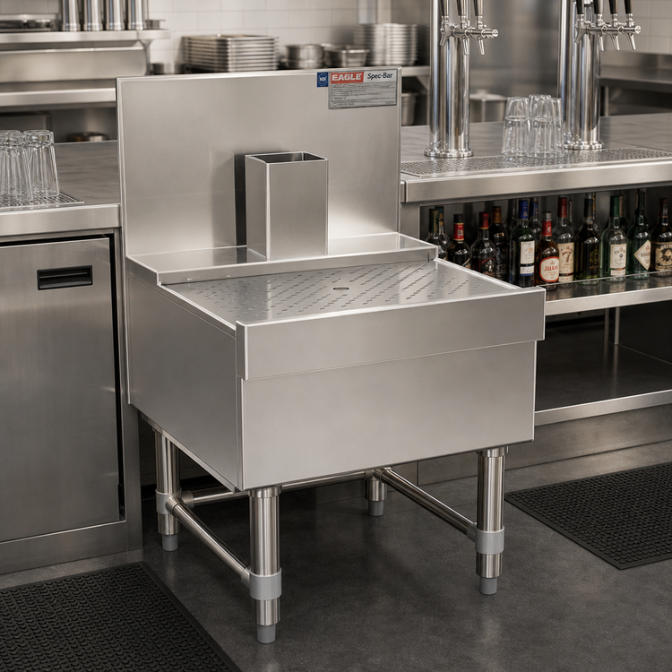 Product image #2 for Eagle Group Spec-Bar 24-Inch x 24-Inch Underbar Beer Drainer with Removable Stainless Steel Insert