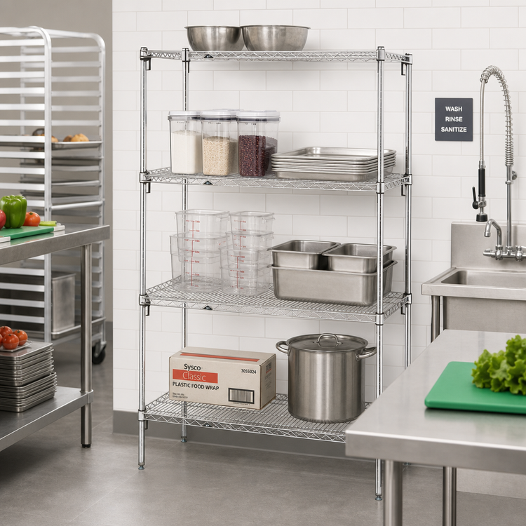 Product image #2 for Metro Super Erecta Super Adjustable Starter Wire Shelving Unit, 30W x 18D x 63H, Chrome Plated, 4 Shelves