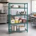 Thumbnail image #2 for Eagle Valu-Gard 4-Tier Wire Shelving Starter Unit, 36W x 24D x 74H, Green Epoxy