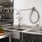 Thumbnail image #1 for Cleveland Range DHSK Double Pre-Rinse Faucet, Deck Mount, 12-Inch Swing Spout, 104-Inch Flexible Hose