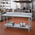 Thumbnail image #2 for Duke Standard 416-Series Stainless Steel Work Table with 5-Inch Riser and Galvanized Undershelf, 120 x 30 Inches