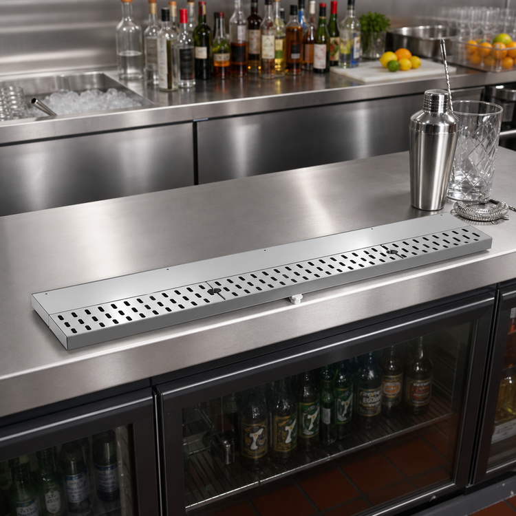 Product image #2 for Top Shelf 30-Inch Stainless Steel Underbar Drink Rail Drainer