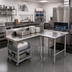 Thumbnail image #2 for John Boos Pro-Bowl L-Shaped Island Clean Dishtable, Left-to-Right, 60 x 60 Inches, 44 Inch High