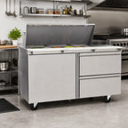 Thumbnail image #3 for Delfield Mega Top 4460NP-18M 60-Inch Two-Section Mega Top Sandwich/Salad Prep Table Refrigerator, 2 Doors, 18-Pan Top, Stainless Steel