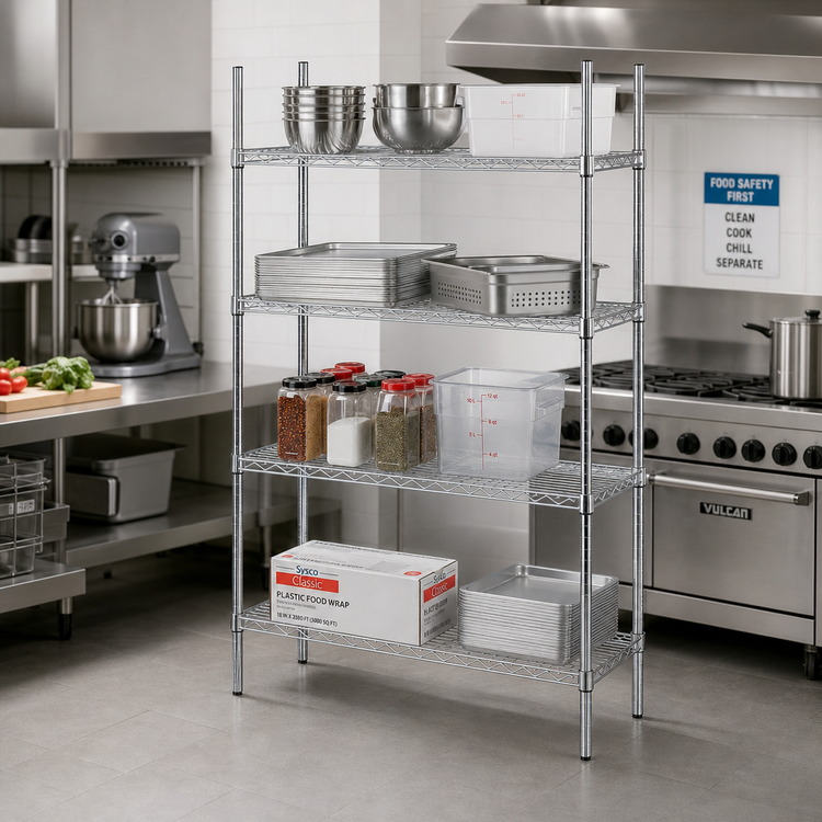 Product image #2 for Advance Tabco Special Value Heavy Duty Chrome Plated Wire Shelf, 60 x 18 Inches