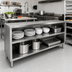 Thumbnail image #2 for John Boos 84-Inch Open Front Stainless Steel Dish Cabinet with Mid-Shelf