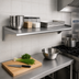 Thumbnail image #2 for Eagle Group 36 Inch Wide x 12 Inch Deep Wall-Mounted Stainless Steel Shelf, 16 Gauge Type 430