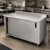 Thumbnail image #2 for Advance Tabco 96-Inch x 36-Inch Enclosed Work Table with Cabinet Base, Mid-Shelf, Sliding Doors, and 14-Gauge 304 Stainless Steel Top