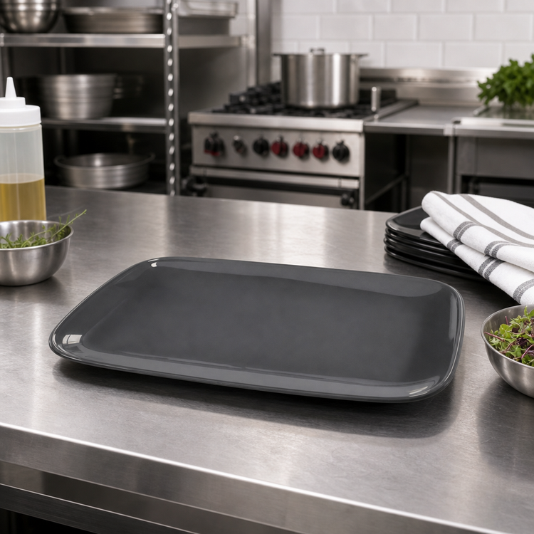 Product image #2 for American Metalcraft Crave Storm 12-Inch Rectangular Black Melamine Platter