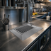 Thumbnail image #2 for Perlick C18000 Series Stainless Steel Surface-Mount Drip Tray Trough with Beveled Edge and Removable Louvered Glass Rack