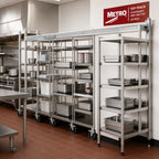 Thumbnail image #2 for Metro TOP-TRACK TTE24C 24-Inch Chrome Stationary End Unit Kit with 86-Inch Posts for Track Shelving