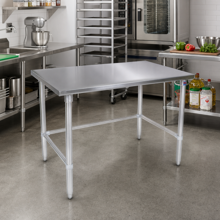 Product image #2 for John Boos Stallion ST4-2430GBK 30 in. x 24 in. 14-Gauge Stainless Steel Work Table with Galvanized Base