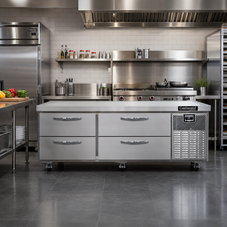 Product image #2 for Continental Refrigerator D72GN 72-Inch Four-Drawer Refrigerated Griddle Stand