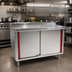 Thumbnail image #2 for Spec-Master Marine Series Enclosed Stainless Steel Work Table with Cabinet Base and Hinged Doors, 84 x 30 Inches