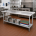 Thumbnail image #2 for Advance Tabco 144-Inch x 24-Inch 16-Gauge 430 Stainless Steel Work Table with 1-1/2-Inch Rear Up-Turn and Galvanized Undershelf