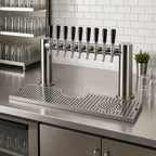 Thumbnail image #2 for Micro Matic USA DP-MET-T-34GR-Z 34-Inch Surface-Mount Stainless Steel Drip Tray Trough with Integral Glass Rinser