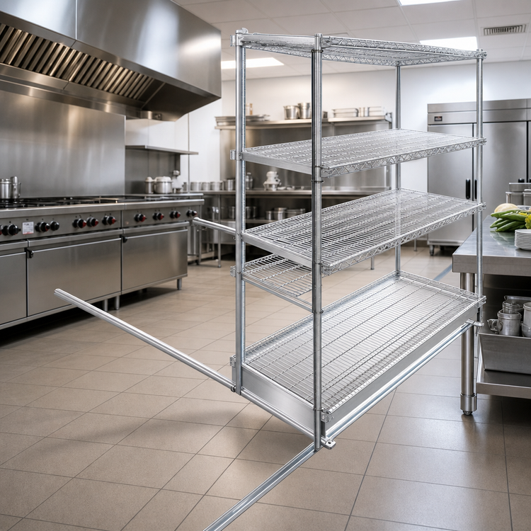Product image #2 for Eagle Floor-Trak Single-Deep Floor Track Kit for Wire Shelving, 21 Ft