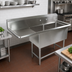 Thumbnail image #2 for John Boos Pro-Bowl 2-Compartment Floor Model Sink with Left Drainboard, 76-3/16