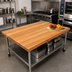 Thumbnail image #2 for John Boos Appalachian Red Oak Edge Grain Island Countertop with Full-Length Rails, 96