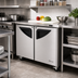 Thumbnail image #2 for Turbo Air Super Deluxe 36-1/4 Inch Two-Section Undercounter Refrigerator with Solid Swing Doors