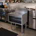Thumbnail image #2 for Glastender DBHA-24-LD Underbar Drainboard Half Cabinet, 24 x 19 Inch, Open Front, Stainless Steel