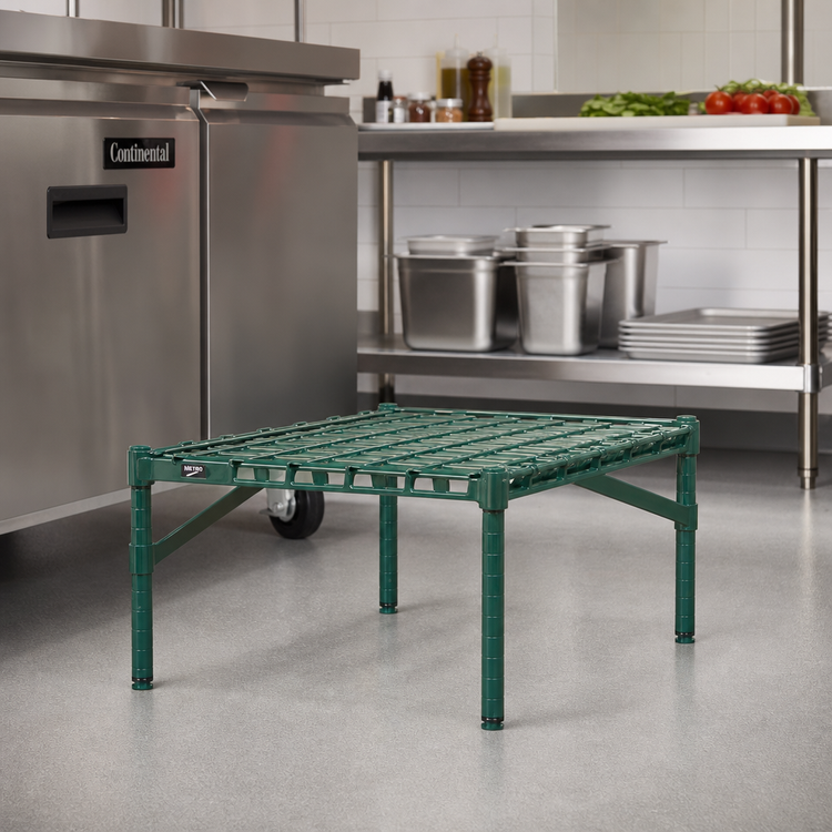 Product image #2 for Super Erecta 30" x 18" Dunnage Rack with Lift-Off Mat, Metroseal 3 Green Epoxy-Coated, 1600 lb Capacity