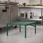 Thumbnail image #2 for Metro Super Erecta HP32K3 Dunnage Rack with Lift-Off Mat, 30"W x 18"D, 14.5"H, Offset Wire, Green Epoxy-Coated, 1,600 lb.