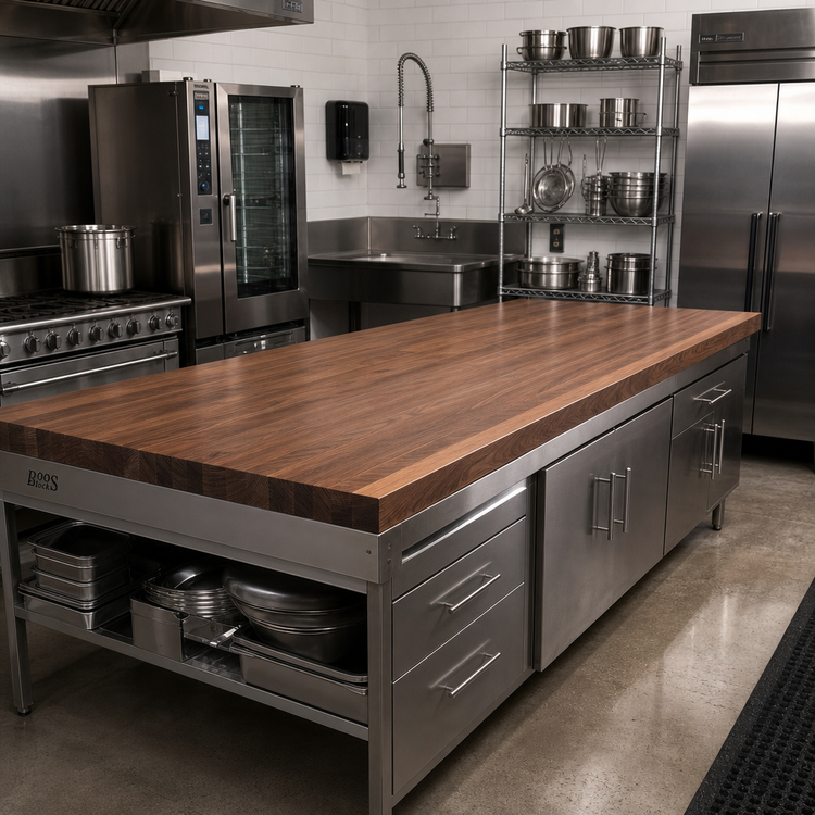 Product image #2 for Boos Block American Black Walnut Edge Grain Countertop, 120" x 42" x 2-1/4", Varnique Finish