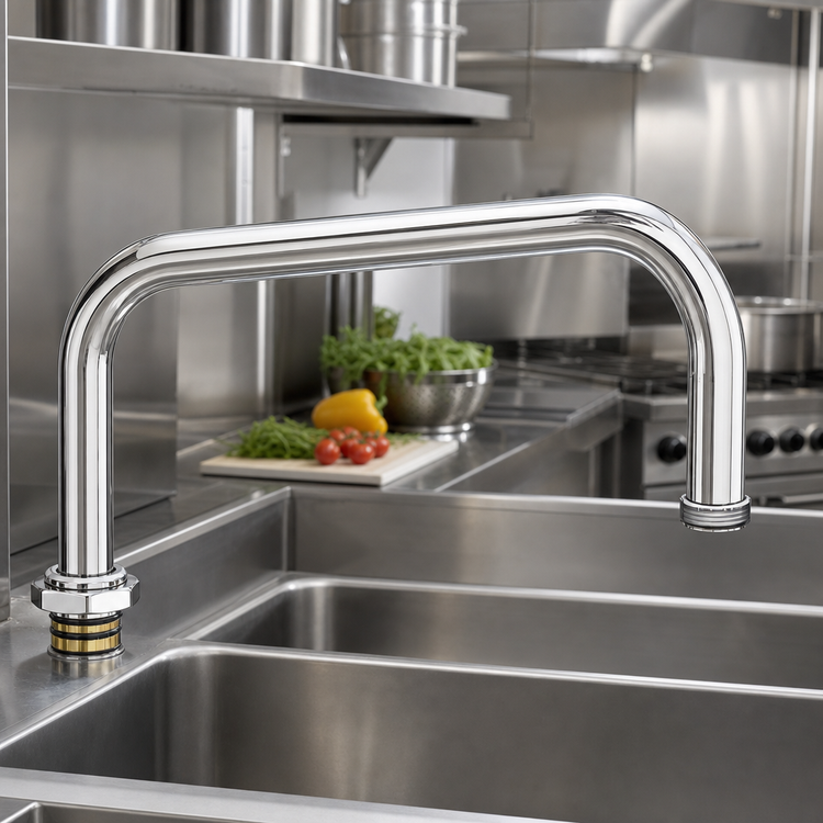 Product image #2 for T&S Brass Big-Flo 11-3/4-Inch Chrome-Plated Brass Swing Nozzle with Garden Hose Male Thread Outlet