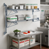 Thumbnail image #2 for Quantum Wall-Mount Cantilever Double Shelf Wire Shelving Unit, 72 x 24 Inches, Gray Epoxy Finish