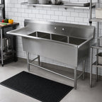 Thumbnail image #2 for John Boos Pro-Bowl 3PB18-1D30L 3-Compartment Stainless Steel Sink with 30-Inch Left Drainboard, 16-Gauge, 18-Inch Bowls