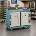 Thumbnail image #3 for Cambro Low-Profile 2-Compartment 20-Tray Insulated Meal Delivery Cart for 14 x 18 Trays, Slate Blue