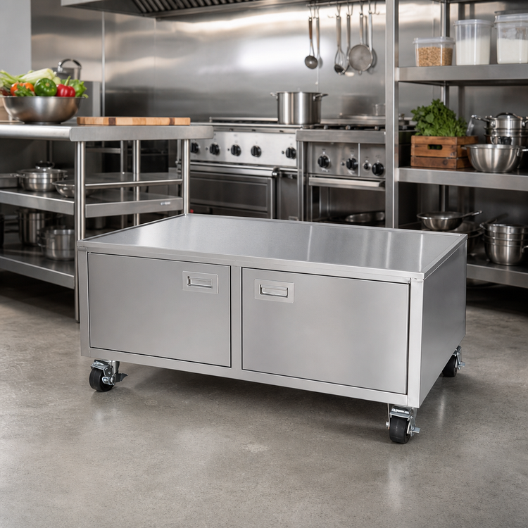 Product image #3 for Enclosed Stainless Steel Equipment Stand Cabinet with Casters, 36-Inch Wide x 30-Inch Deep x 24-Inch High