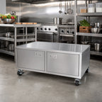 Thumbnail image #3 for Klinger's Trading ES-CABINET3036 Enclosed Stainless Steel Equipment Stand Cabinet with Casters, Marine Edge, 36W x 30D x 24H