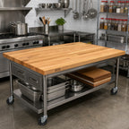 Thumbnail image #2 for John Boos Appalachian OKT-BL4832-V Red Oak Island Countertop, 48"W x 32"D x 1-1/2" Thick, Varnique Finish