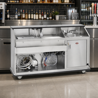72-Inch Portable Pre-Mix/Post-Mix Bar with Hand Sink and Ice Bin
