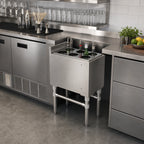 Thumbnail image #2 for John Boos UBIB-2112-X 12-Inch Wide Insulated Stainless Steel Underbar Ice Bin with 6 Bottle Openings and 3-Inch Backsplash
