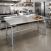 Thumbnail image #2 for Deluxe Series 16-Gauge Stainless Steel Work Table with Rear Up-Turn and Galvanized Base, 144 x 36 Inches