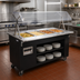 Thumbnail image #2 for Vollrath 2-Series Affordable Portable 4-Well Mobile Open-Well Hot Food Station with Buffet Breath Guard and Open Storage Base, Black, 60 Inch