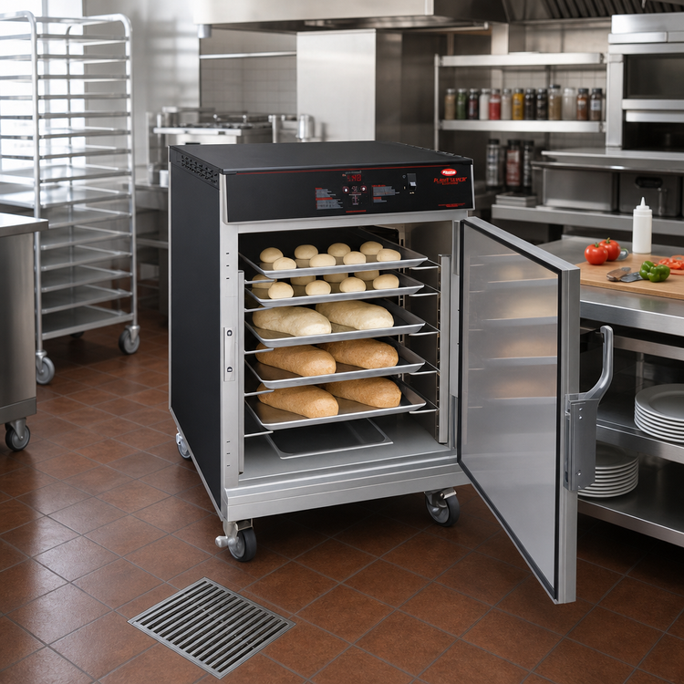 Product image #2 for Hatco Flav-R-Savor Pass-Thru Mobile Heated Holding Cabinet, 7 Full-Size Sheet Pan Capacity