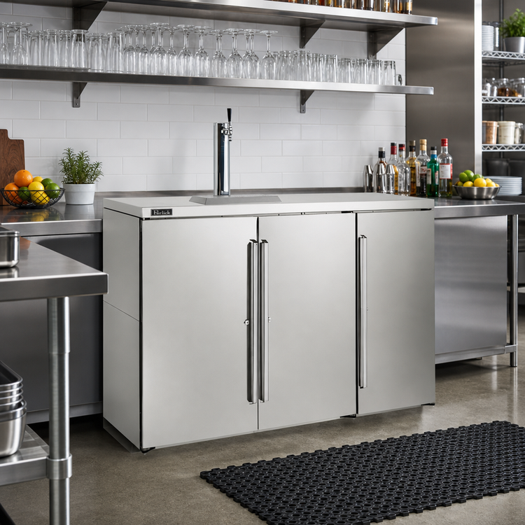 Product image #3 for Perlick BBRN60 60" Three-Section Narrow Door Remote Refrigeration Back Bar Cooler