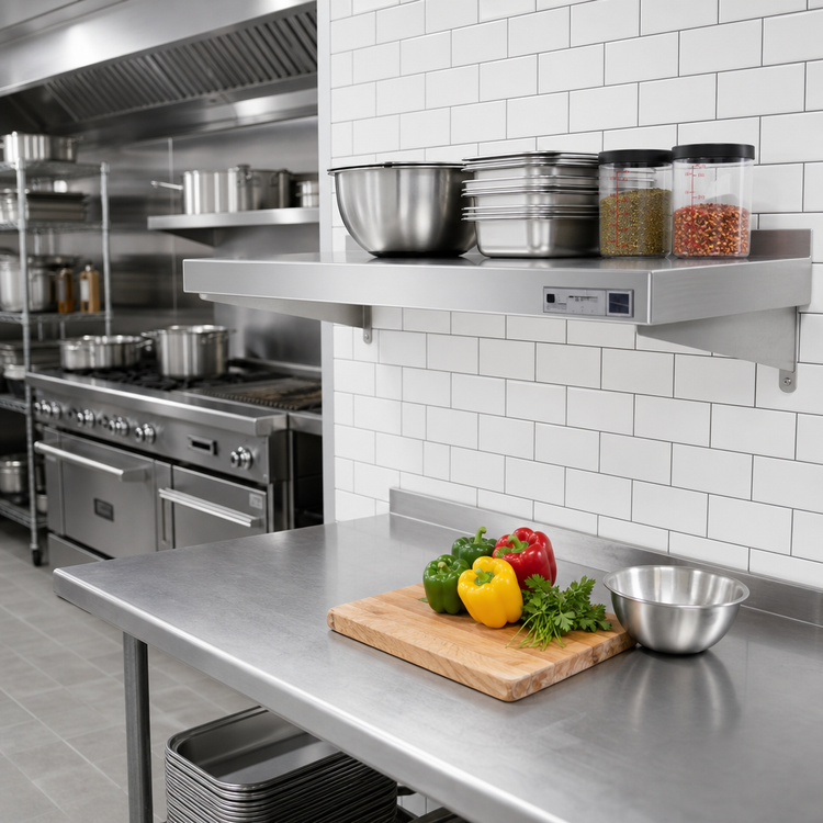 Product image #2 for New Age 42 Inch W x 24 Inch D Solid Aluminum Cantilever Shelf, 700 lb Capacity